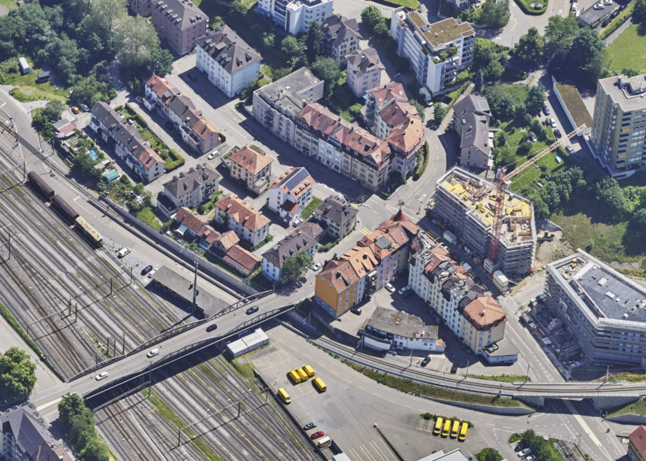 Schr&auml;gluftbild Ereignisort Vonwilstrasse